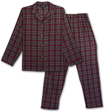 State O Maine Big and Tall Tartan Flannel Pajama (Red L-T)