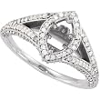 18K White Gold Diamond Engagement Ring Semimount - 0.75 Ct. - DOES NOT INCLUDE CENTER STONE