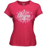 Reebok Cleveland Browns Ladies Pink Breast Cancer Awareness Flourish Tissue Premium T-Shirt (Small)