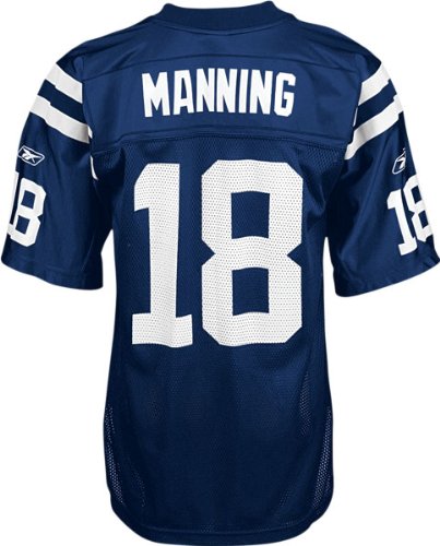 Indianapolis Colts NFL Jerseys #18 Peyton Manning Blue Authentic Football Jersey Size 48-56 (All Sewn on)
