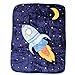 Luvable Friends Unisex Baby High Pile Plush Blanket, Spaceship, One Size