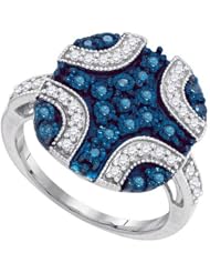 0.50CTW BLUE DIAMOND MICRO-PAVE RING