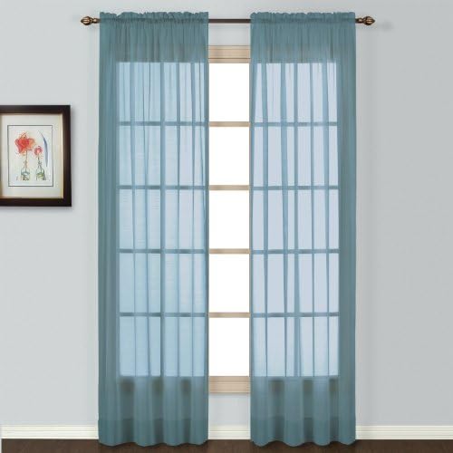 United Curtain Batiste Semi-Sheer Window Curtain Panel, 54 by 84-Inch, Blue