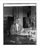 Historic Print (M): Albert H. Brimstead of Nat'l. Geog. Soc. with 24 hour watch, 6/1/25