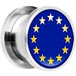 8mm Stainless Steel European Union Flag Saddle Plug