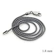 1.8mm Sterling Silver and Rhodium Popcorn Chain for Men or Women in 16", 18", 20", 24" and 30" Lengths, #8423