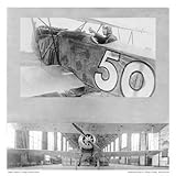 Airplan II FINEST BRAND CANVAS Print With Added Heavy BRUSHSTROKES The vintage collection 12x12