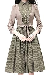 Sexy Vintage Knee Length Polka Dot Print  Dress