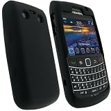 igadgitz Silikon Hülle Etui Case Schutzhülle Tasche in Schwarz für BlackBerry Bold 9700 9780 + Display Schutzfolie