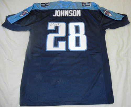 Chris Johnson Autographed Tennessee Titans Jersey W/PROOF, Picture of Chris Signing For Us, Tennessee Titans, Pro Bowl, East Carolina Pirates