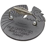 Old Mountain Pre Seasoned 10150 Rooster Shaped Bacon / Grill Press, 7 1/2 Inch Diameter