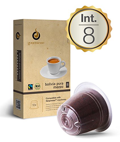 Nespresso®* Compatible Coffee Capsules $0.52/Nespresso®* compatible Pod: 10 Bolivia Pura Mezzo (Int. 8)