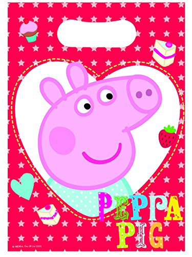 Peppa Pig Plastic Party Loot Bags x 8