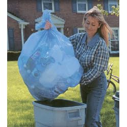 Blue Recycling Bags,40 Gallon,23x10x46,1.2 Mil,100 Case by PlasticPlace