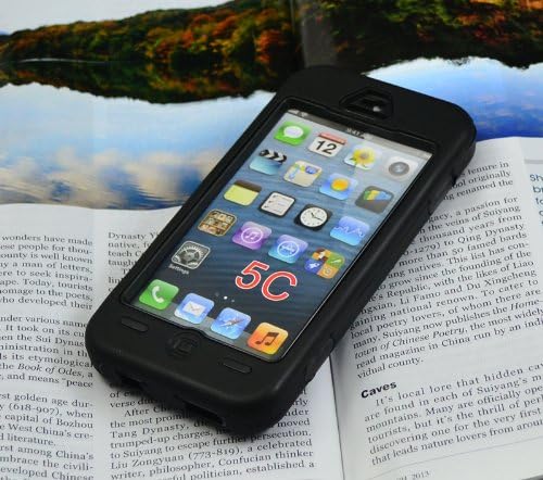 MIKUL® Apple Iphone 5c Hard Case Zebra Stripes 3in1 Combo Hybrid Defender High Impact Body Armor box PC&silicone Material (black)