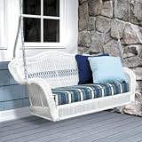 Saybrooke Resin Wicker Porch Swing, WHITE