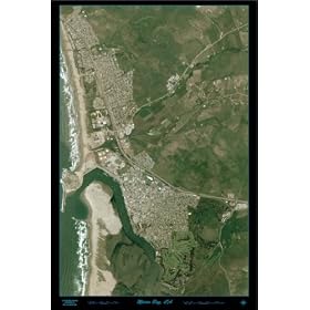 Morro Bay, California in High Resolution from space satellite map/print poster: 24"x36" glossy