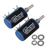Yibuy 2PCS WXD3-13-2W 10KΩ 精密多回転ポテンショメータ Slide Rheostat
