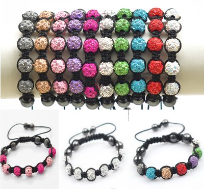 Great Value Shamballa Bracelet Disco Ball Pave By KurtzyTM 14 Colours To Choose From - Purple