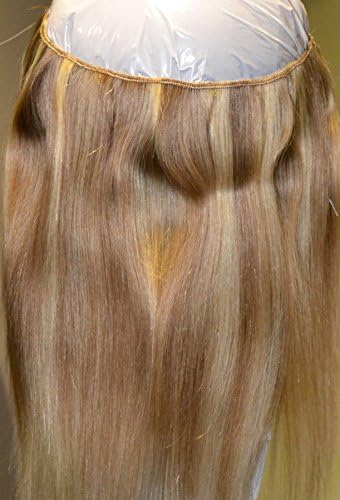 100% Remy human hair halo Extension, Infinitude-Halo, flip in with invisible miracle adjustable secret wire, Blonde Brown Mix #18/#22