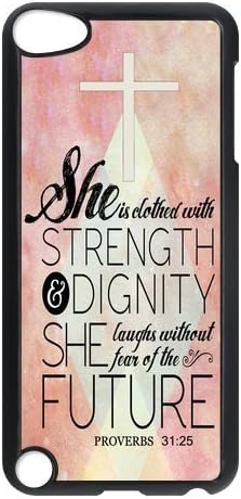 iPod Touch 5 cover case,Bible Verse Waterproof Case for iPod touch 5,Screen Protectors for Apple iPod Touch 5th Generation,Durable Back Case Cover Protector for Apple iPod Touch 5/5th gen