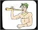 Mouse Pad with man, instrument, flute, music, Indonesia, tribal, naked, nude, 