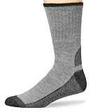 Wigwam Men's At Work Double Duty 2-Pack Crew Length Work Sock, Grey, Large