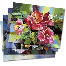 Hibiscus Harmony - Box Set of 12 Assorted Greeting Cards and Patterned Envelopes