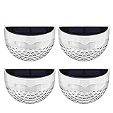 Patech 6LEDソーラーライト ソーラー充電式LED照明ライト IP65 屋外仕様 屋外照明/軒先/壁掛け/庭先/玄関周りなどの防犯用 四点セット(ホワイト）