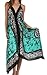 Sakkas Silky V-Neck Halter Handkerchief Hem Maxi Dress