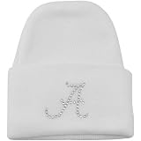 Alabama Crimson Tide Newborn Girls White Rhinestone Knit Beanie