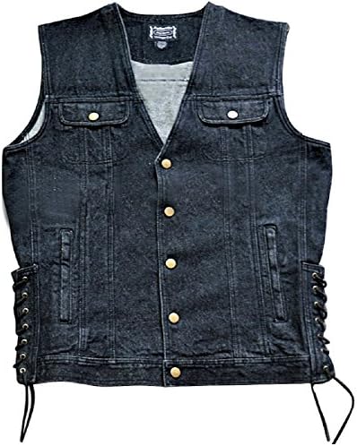 Black Denim Motorcycle Vest-SIZE XX-LARGE
