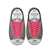 Homeout 1 Set(16pcs) No Tie Silicon Shoelaces - Colorful (Pink, 16pcs/Adults)