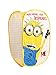 Blue Fireflies Minions Folding Laundry Basket Pop up Open Hamper Clothes Storage Mesh Basket