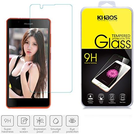 KHAOS® Microsoft Nokia Lumia 540 Tempered Glass Screen Protector,9H Hardness, 2.5D Rounded Edges, 0.3mm Thickness [1 PACK] (For Microsoft Nokia Lumia 540)
