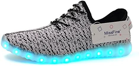 Worobo Unisex LED Shoes Women's Waterproof Summer Shoes Men's Fashion Sneakers, Gray, 7.5 B/5 D/38