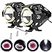 Ezip U7 Led Super Bright With White Ring Strip Color Light Fog Lamp, Spot Beam, Low Beam High Beam & Strobe Function Angel Light (Devil eyes color :Red) Set of 2 for Bajaj Avenger Cruise 220 ,Free (2 Fog Lamp Switch & 1 Pair 5 Smd Parking Led white) RS.1695.00