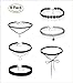 6 Pcs Black Velvet Choker Chain Necklace for Women Girls Lace Choker Gothic Tattoo Collar Necklace Pearl Pendant