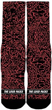 The Loud Packs Mens Graphic Custom Jordan Socks Infrared Medium Multicoloured