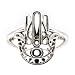 Open Design Hamsa Hand Ring with Third Eye in Sterling Silver, Available in Sizes 6, 7, 8 and 9, #7429