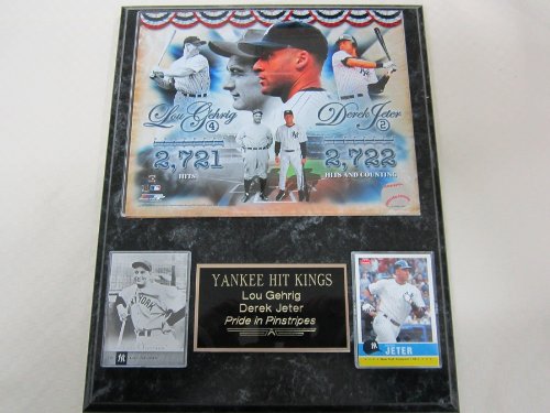 New York Yankees Lou Gehrig Derek Jeter 2 Card Collector Plaque