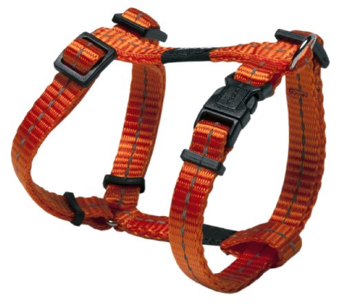 Rogz Utility Small 3/8" Nitelife Adjustable Reflective Dog H-Harness, Orange