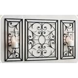 PANEL SCONCES AND WALL GRILL - PANEL SCONCES AND MATCHING WALL GRILL, SET OF 3