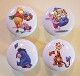 4 Winnie the Pooh & Friends Ceramic Cabinet Drawer Pull Knobs