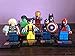 8pcs Super Heroes Iron Man Spiderman Superman Batman Hulk Wolverine Building Blocks Brick Minifigure Toy