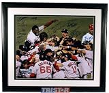 BOSTON RED SOX AUTOGRAPHED 2004 WORLD SERIES RED SOX 16X20 FRAMED 22 SIGNATURES (MLB AUTHENTICATED)
