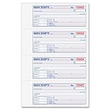 Adams Money and Rent Receipt, 7.63 x 11 Inches, 2-Parts, Carbonless, 4 per Page, 200 Sets, White and Canary, (DC1182)