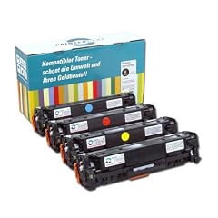 PrinterCare Tonerpaket (Cyan, Magenta, Gelb und Schwarz) f�r HP Color LaserJet CP 2025 N, CP 2025 D, CP 2025 DN, CM 2320 fxi und CM 2320 nf - Cyan, Gelb, und Magenta mit je ca. 2.800 (Schwarz 3.500) Seiten bei jeweils 5% Deckung - PC-CLJCP2025-BKCMY