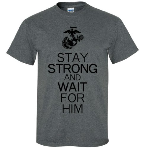 Stay Strong and Wait For Him - USMC Logo Short Sleeve T-Shirt