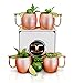 Craft Cocktails - Handmade Copper Moscow Mule Mugs with Gift Box (Set of 4, 16 Oz., Smooth)
